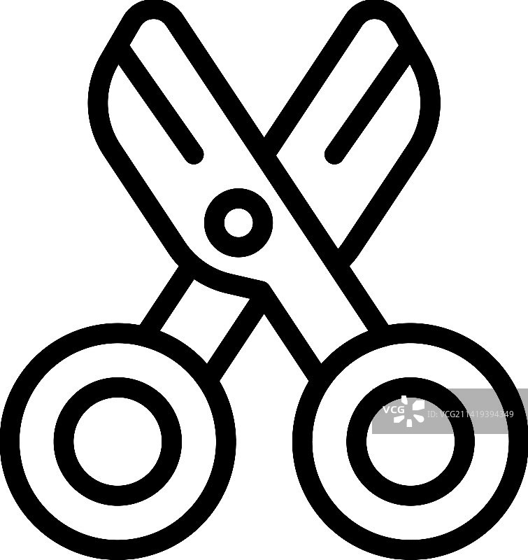 幼儿学习剪刀轮廓图标图片素材