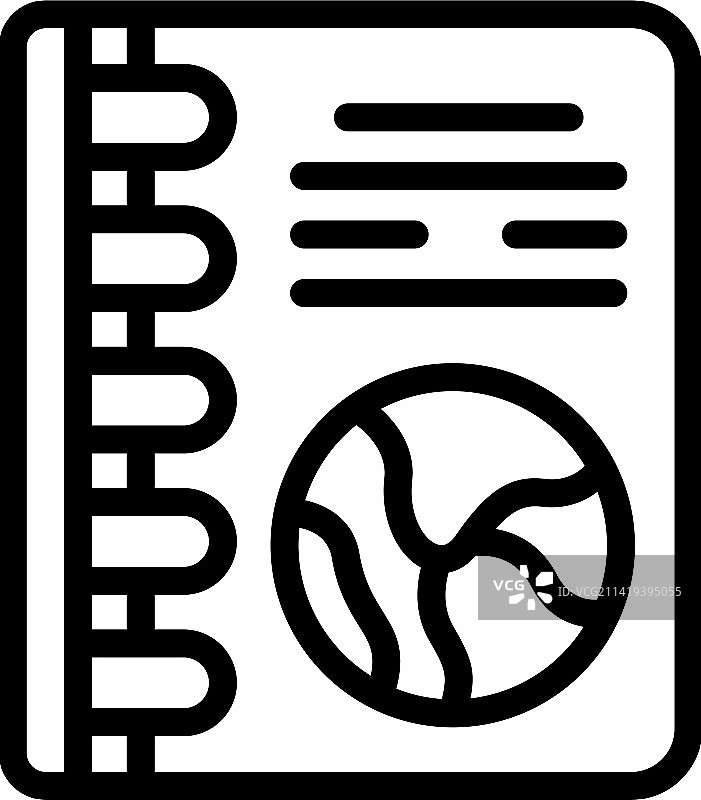 旅游笔记本图标轮廓研究图片素材