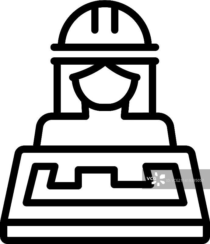 女性建筑工程师图标轮廓图片素材