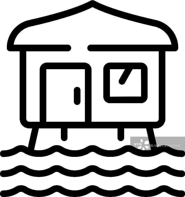 水上营地小屋图标图片素材