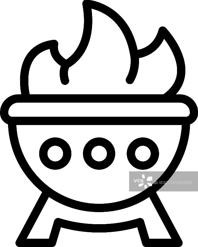 游泳训练营篝火图标轮廓夏季图片素材