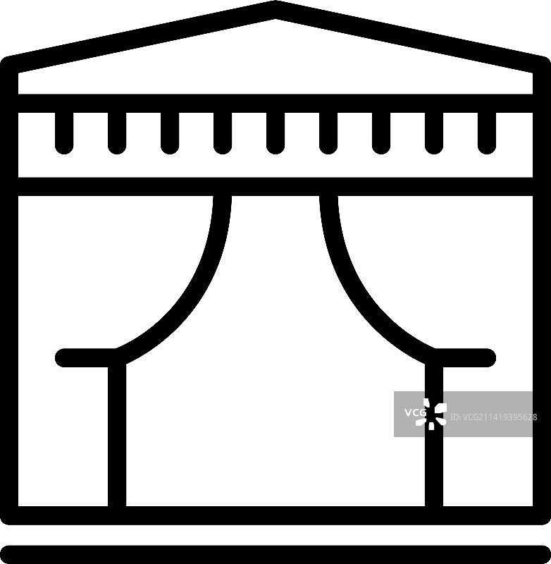 花园凉亭轮廓图标图片素材