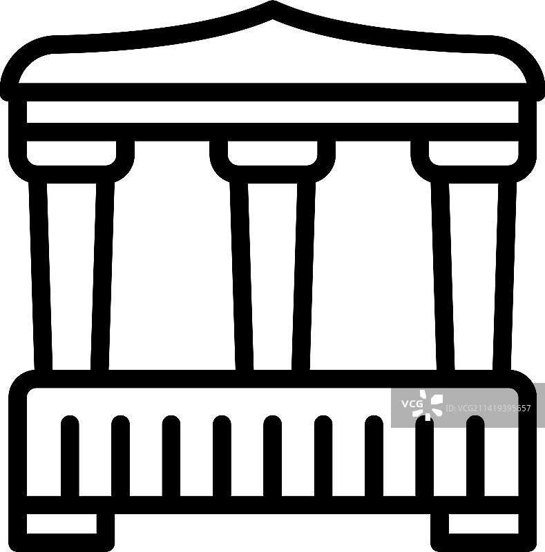 凉棚图标轮廓房屋亭子图片素材