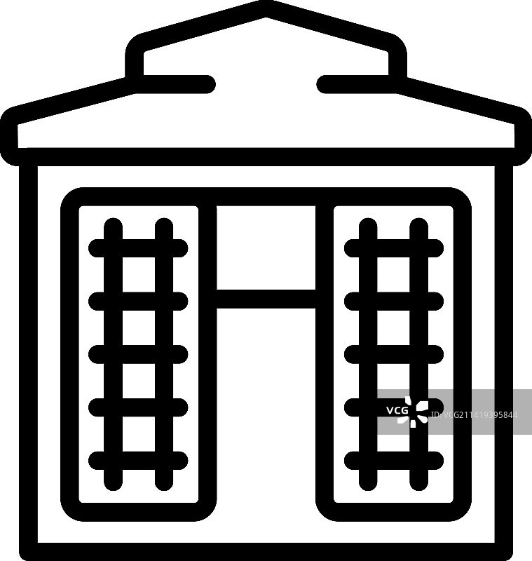凉亭窗户轮廓图标图片素材