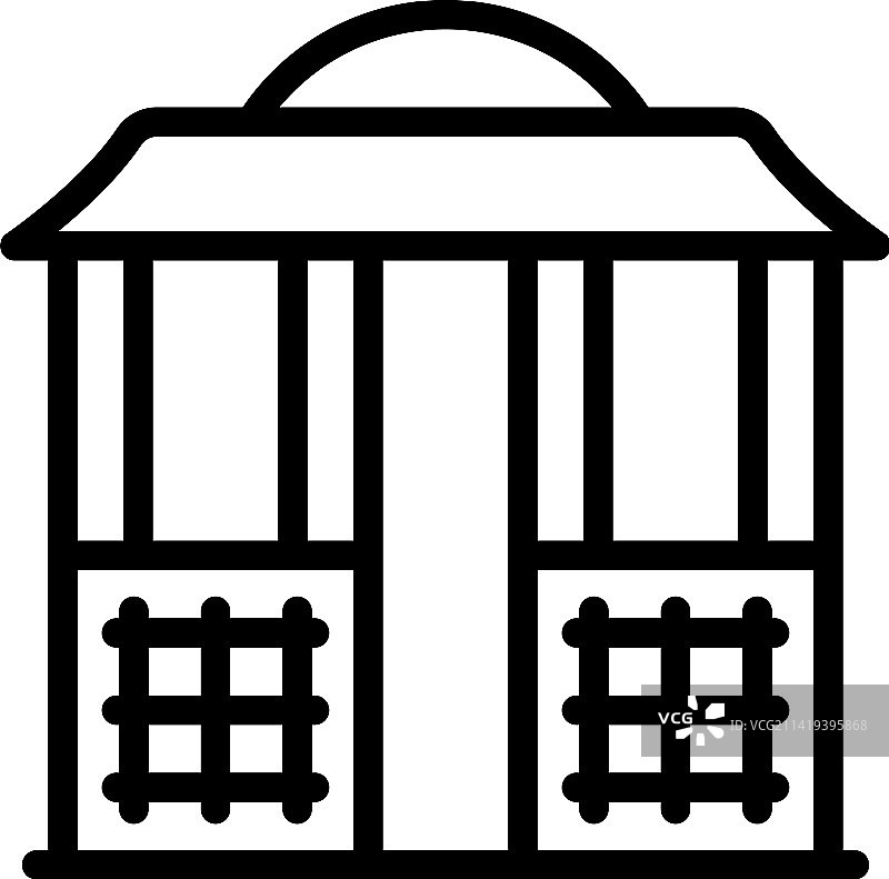 夏季凉棚房屋亭轮廓图标图片素材