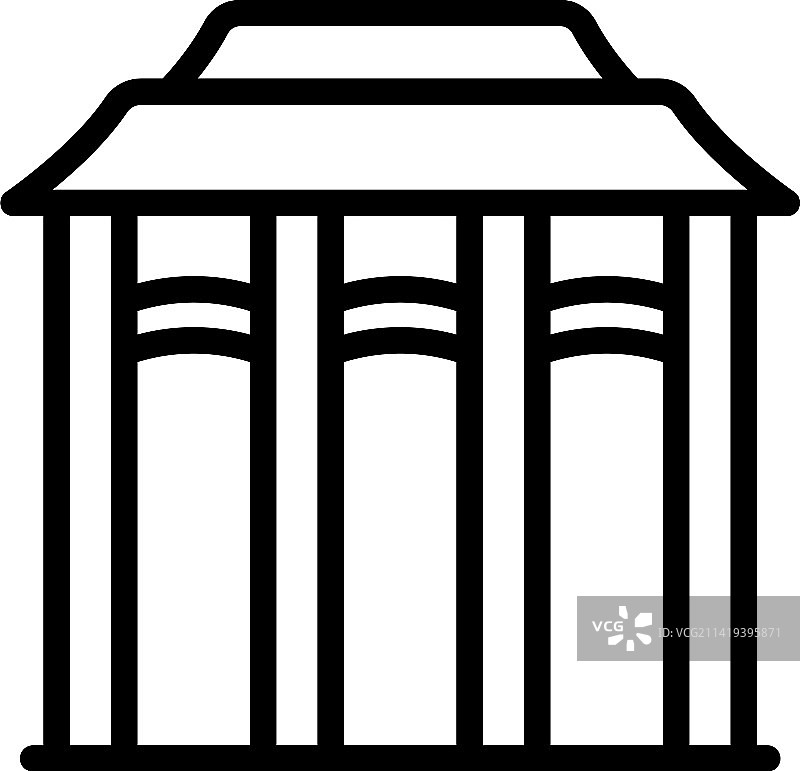 木制遮阳棚轮廓房屋图标图片素材