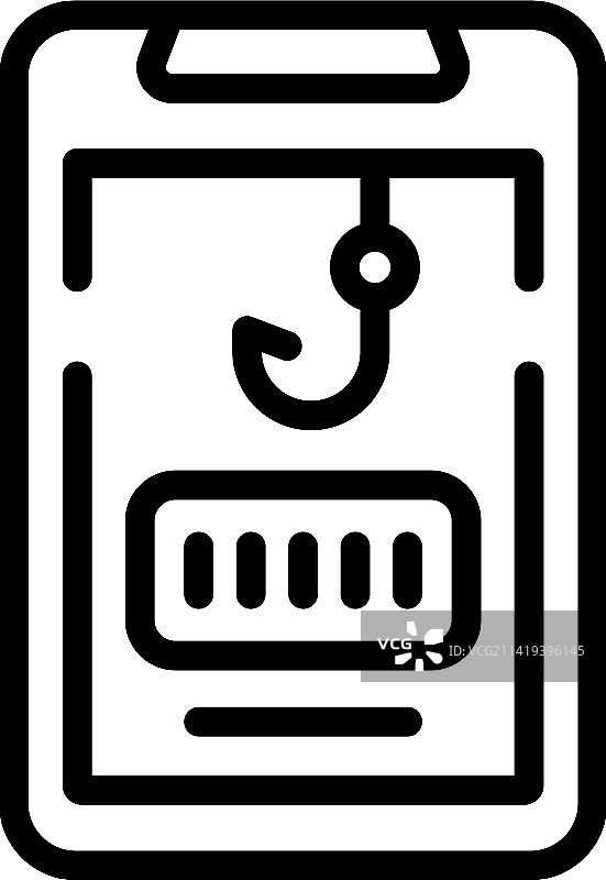 手机网络钓鱼图标轮廓黑客图片素材