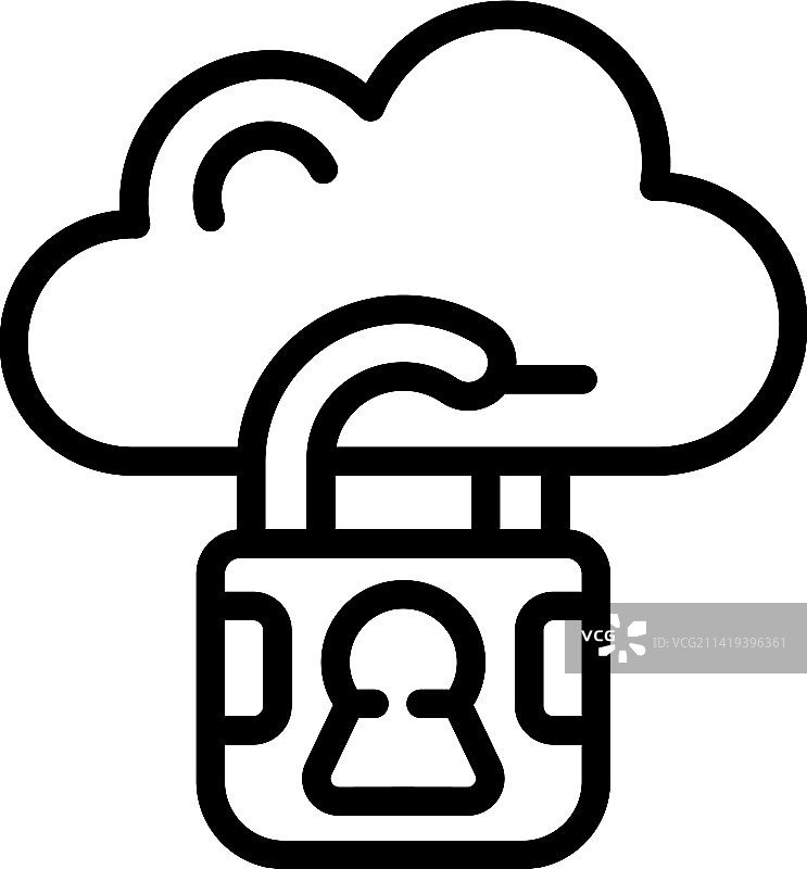 安全云数据图标轮廓网络图片素材