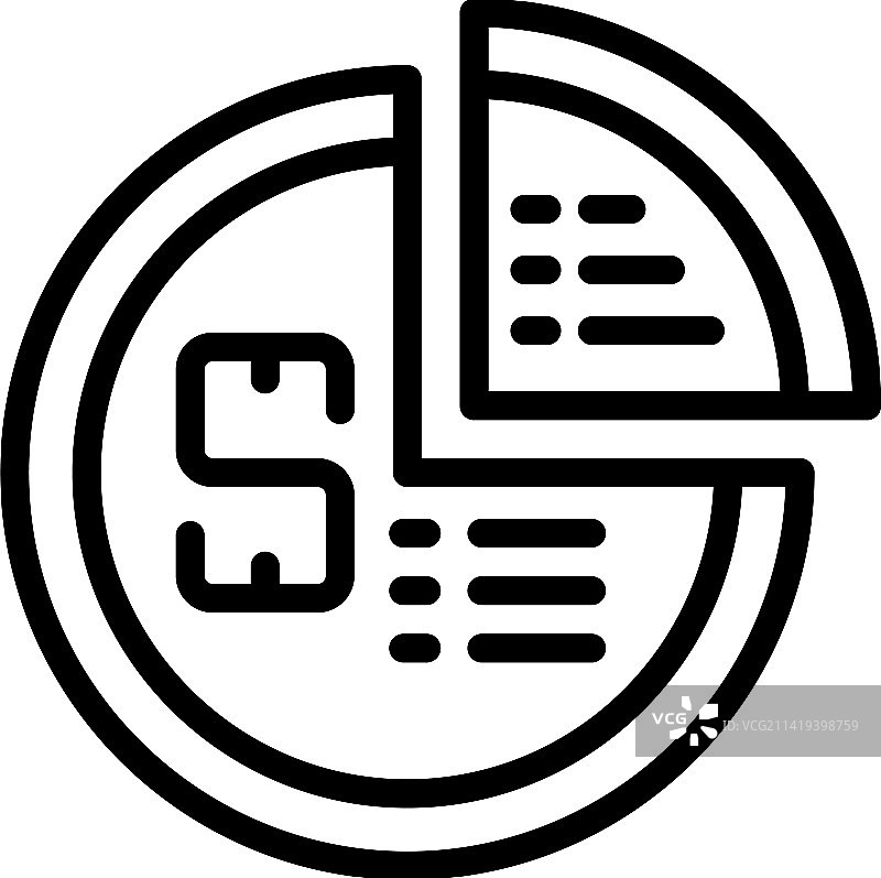 经济银行饼图图标轮廓图片素材