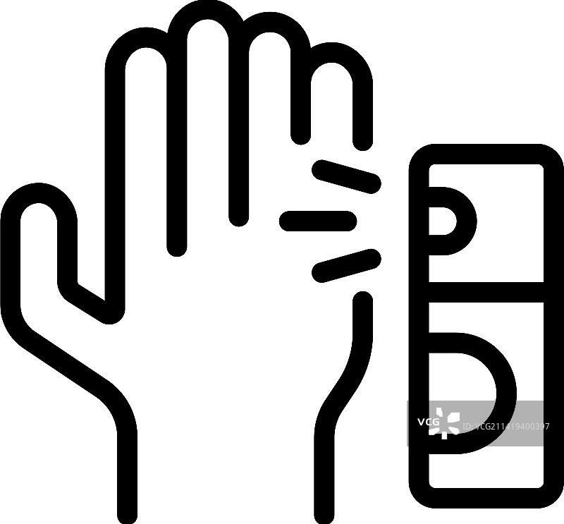 手部消毒轮廓图标图片素材