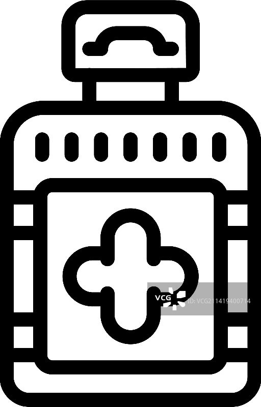 消毒液瓶图标线稿图片素材