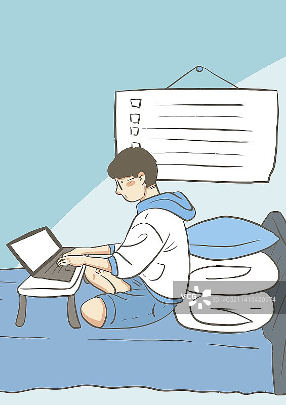 男生居家办公图片素材