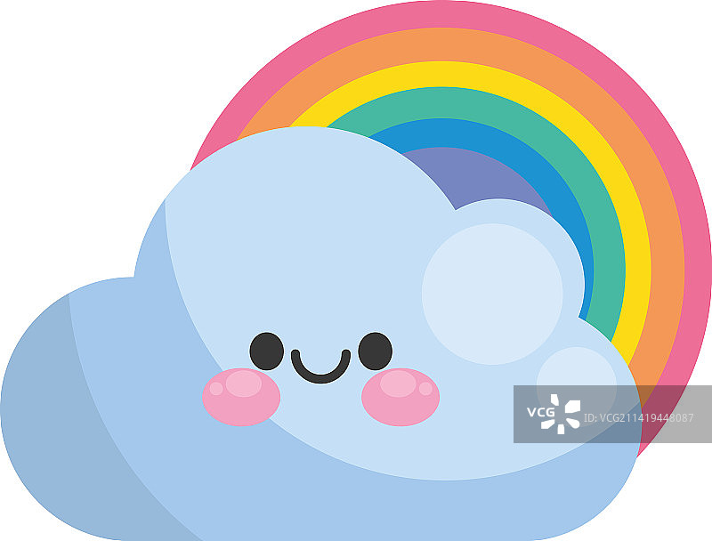 彩虹可爱天空人物图片素材