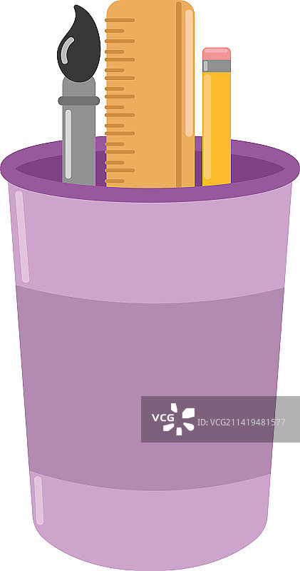 杯子里的学习用品图片素材