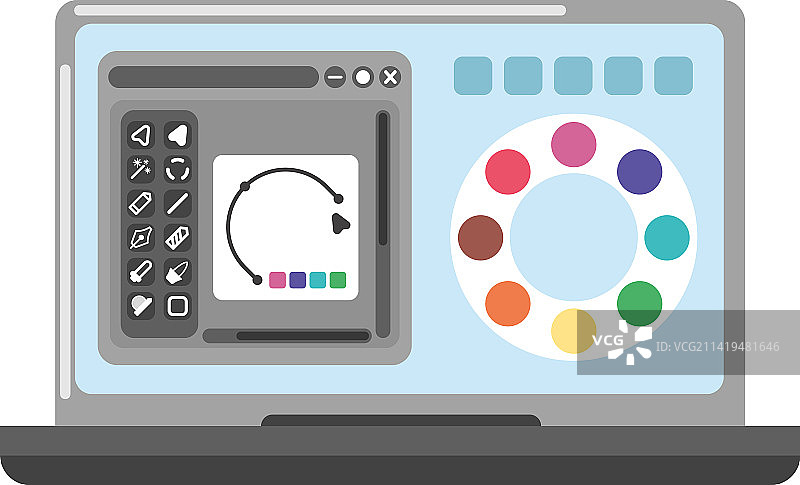 笔记本电脑上的设计程序图片素材