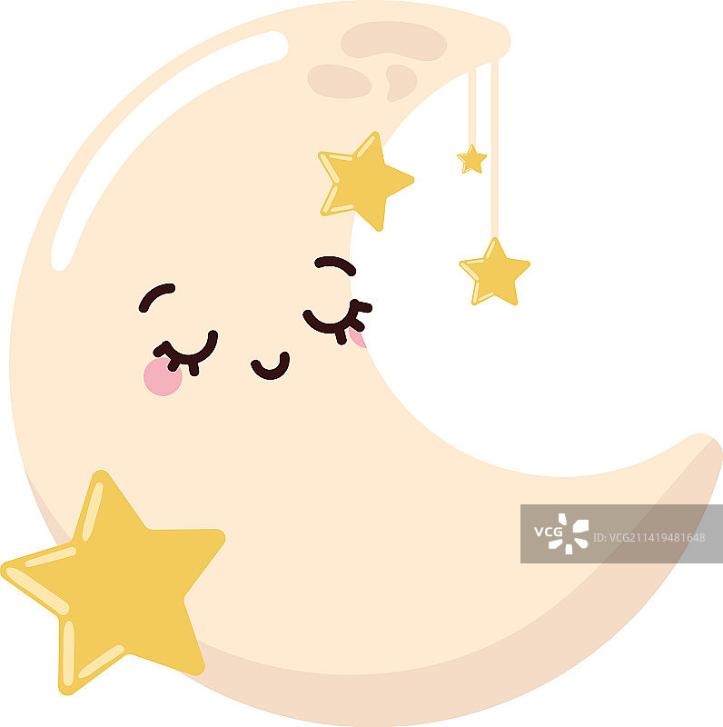 可爱的半月图片素材