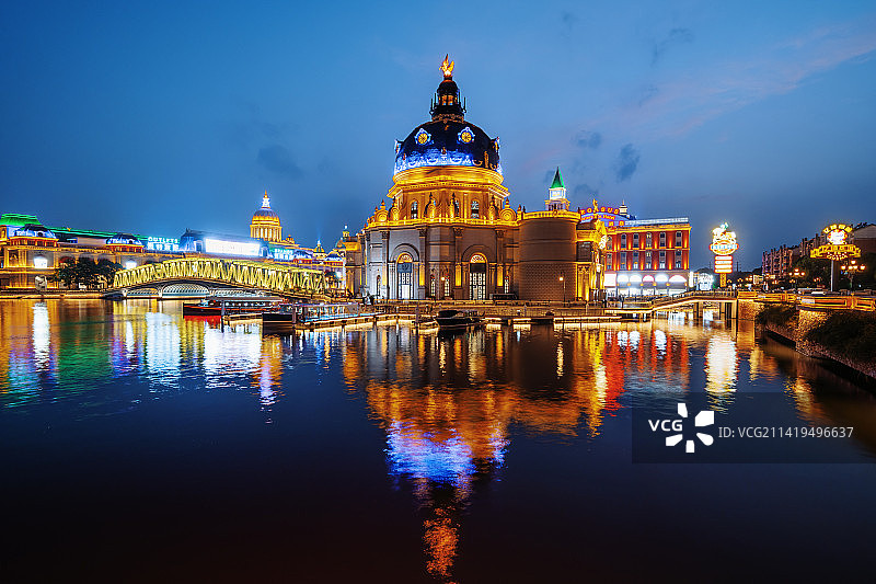 江苏无锡江阴海澜之家飞马水城东方威尼斯图片素材