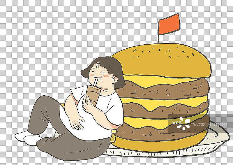肥胖汉堡图片素材