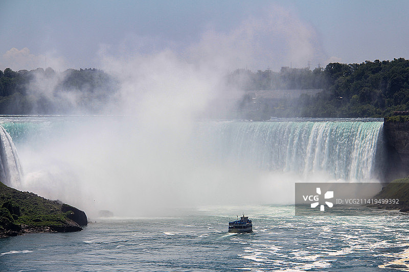 位于加拿大一侧的尼亚加拉大瀑布图片素材