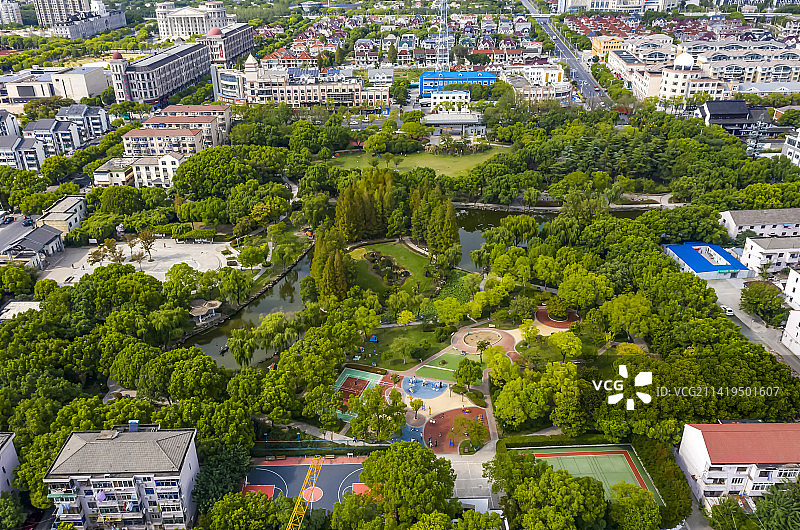 上海泗泾公园航拍全景图片素材