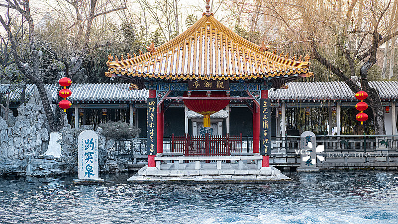 雪后趵突泉图片素材