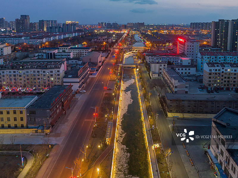 航拍东营广饶西关古街图片素材