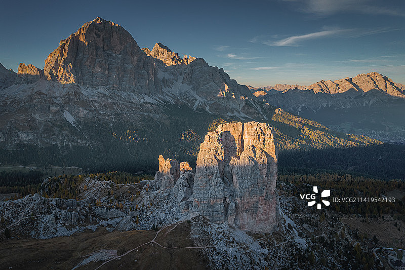 意大利多洛米蒂山区自然风景航拍图片素材