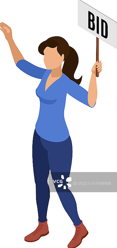 竞拍女孩拍卖构图图片素材