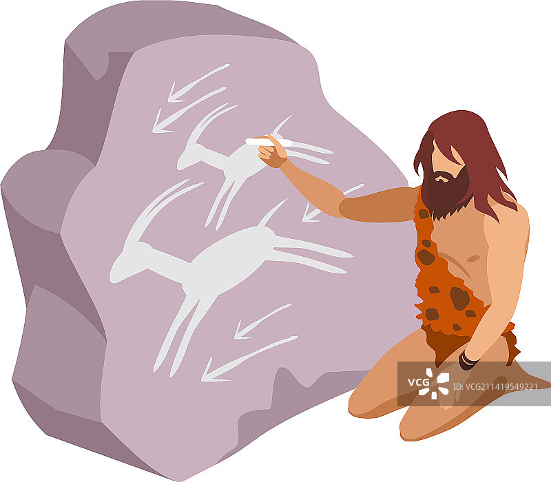 原始岩画构图图片素材