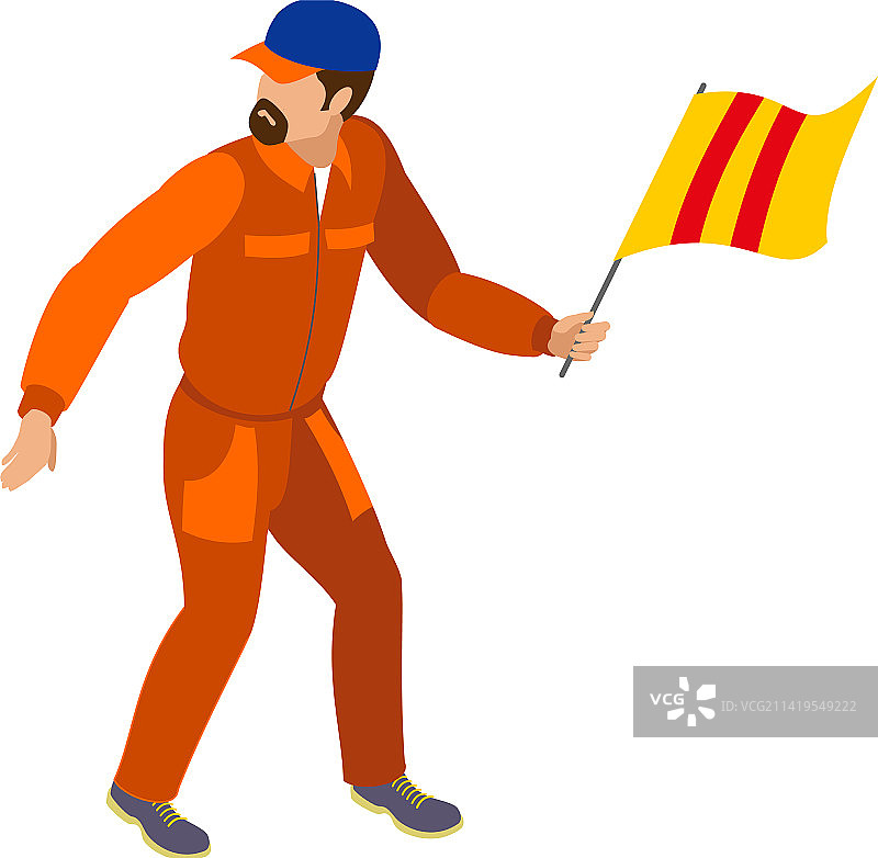 2.5D赛车旗手构图图片素材