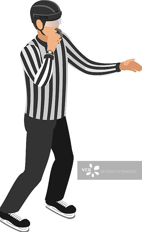 曲棍球裁判吹哨构图图片素材