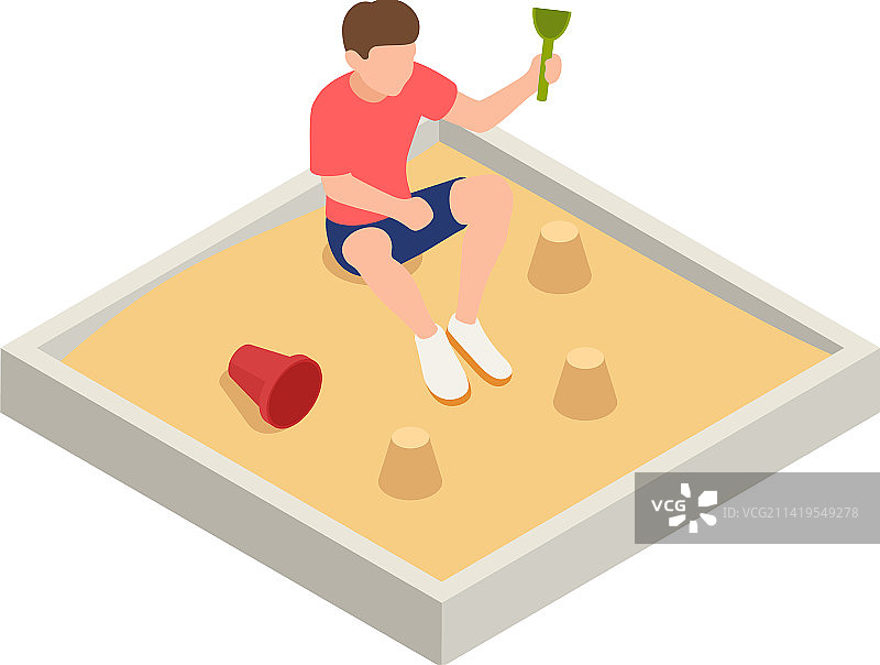 沙坑里的孩子图片素材