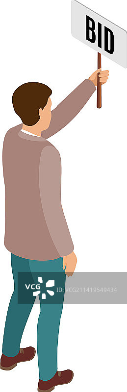 男人竞标构图图片素材