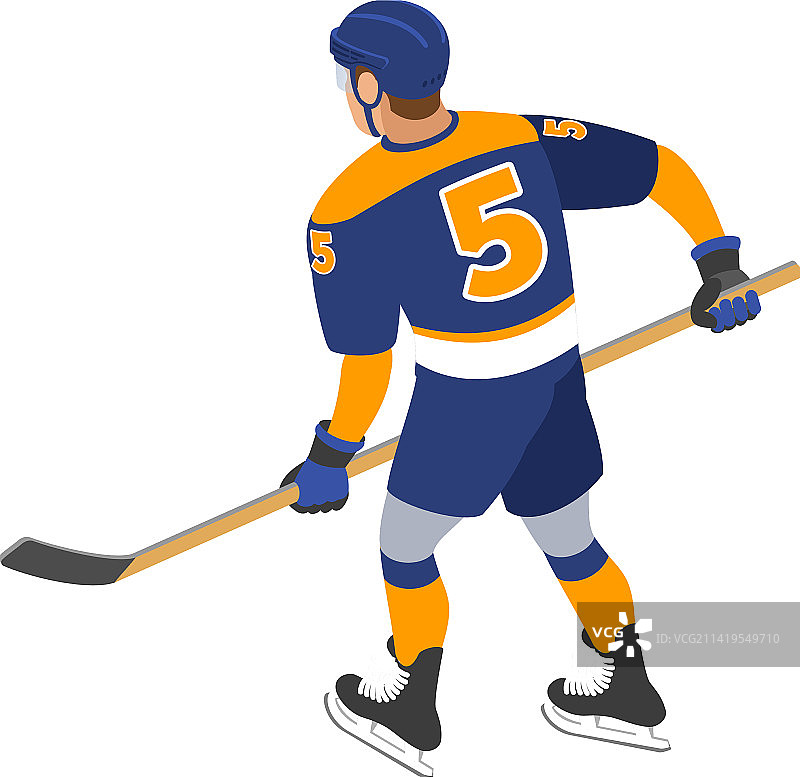 曲棍球运动员背影图片素材