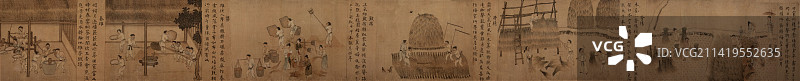 北京中国国家博物馆耕稼图元代佚名26.7X506.4cm大都会博物馆藏品图片素材