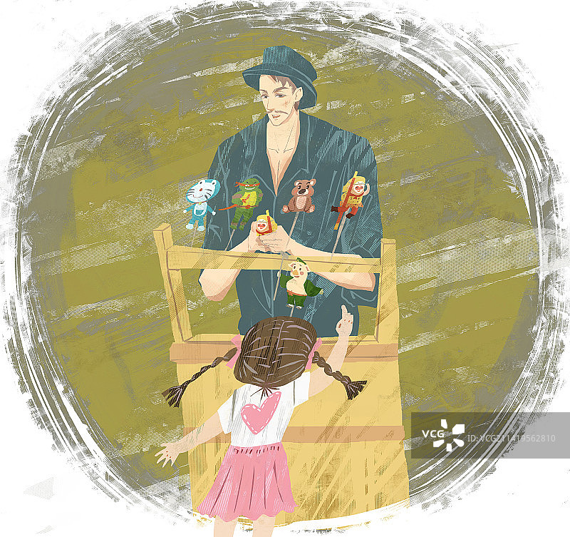 捏糖人插画图片素材