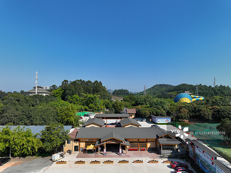 广东省深圳市龙华区观澜山水田园旅游文化园航拍图片素材