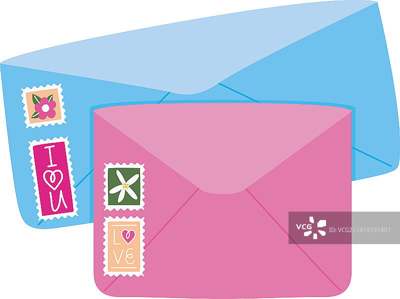 彩色情书图片素材