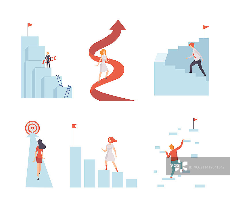 年轻男人和女人致力于商业目标图片素材