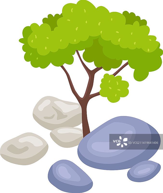 景观设计树木构成图片素材