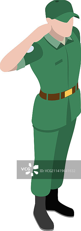 军人敬礼构图图片素材