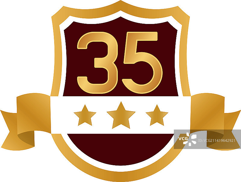 金色数字35徽章图片素材