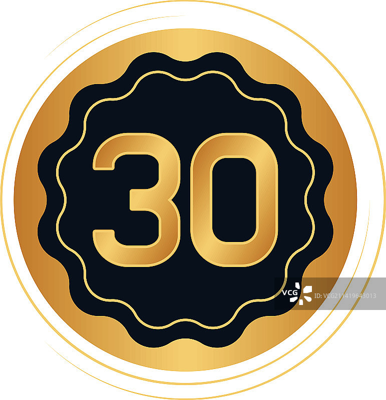 金色30号徽章图片素材