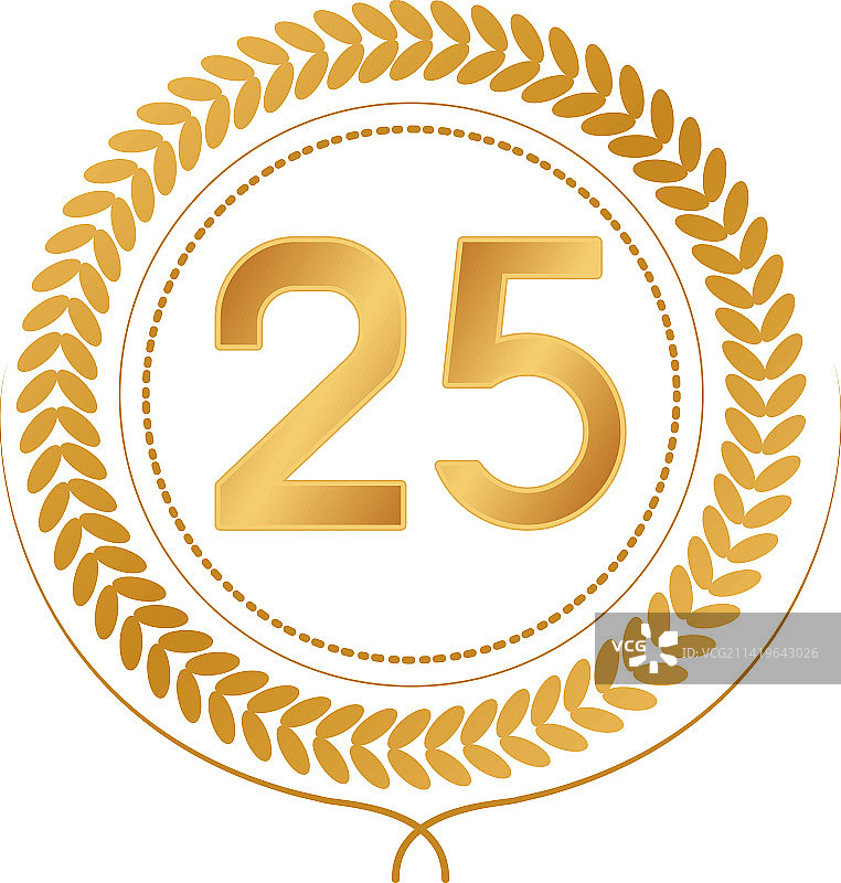 金色数字25徽章图片素材