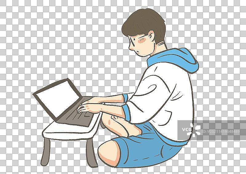 男生居家办公图片素材