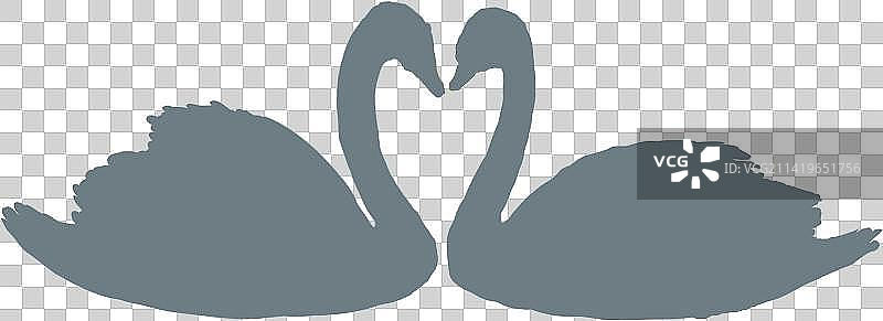 天鹅剪影图片素材