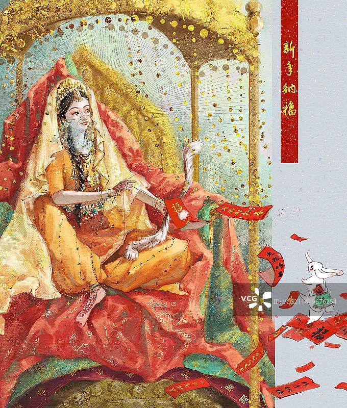 玉兔贺岁新年拟人仿西游记玉兔公主图片素材