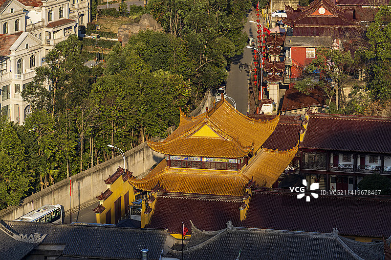 台州白云山俯瞰椒江城图片素材