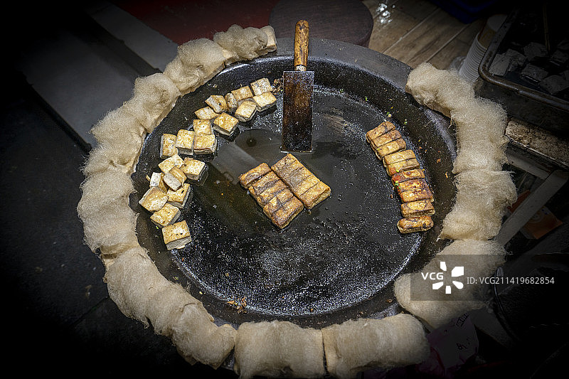 徽州美食 毛豆腐 煎豆腐图片素材