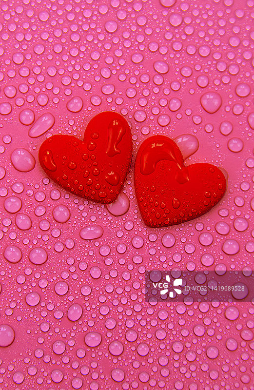 情人节湿心背景特写红色图片素材